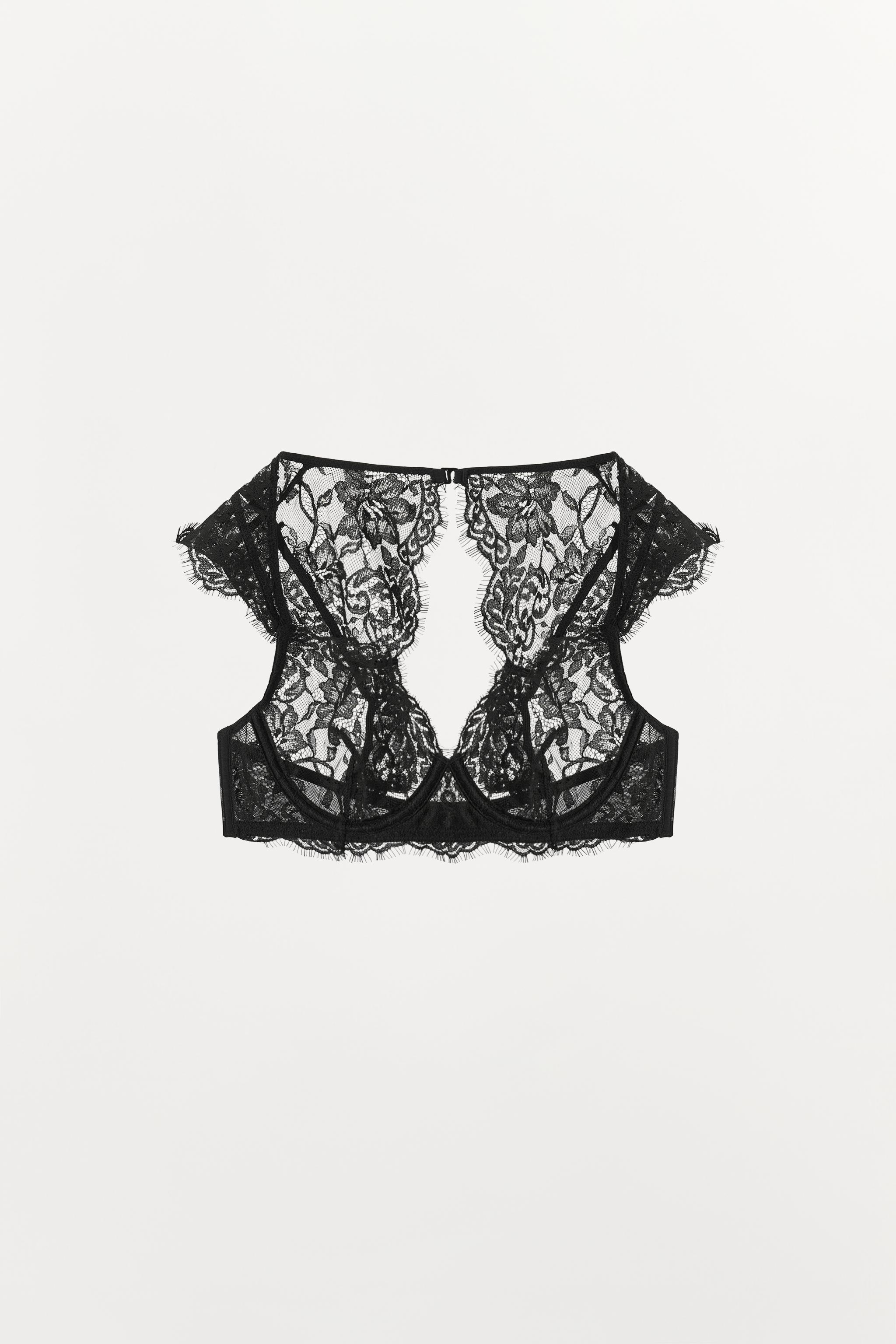 SOUTIEN-GORGE À ARMATURES EN DENTELLE ET MANCHES